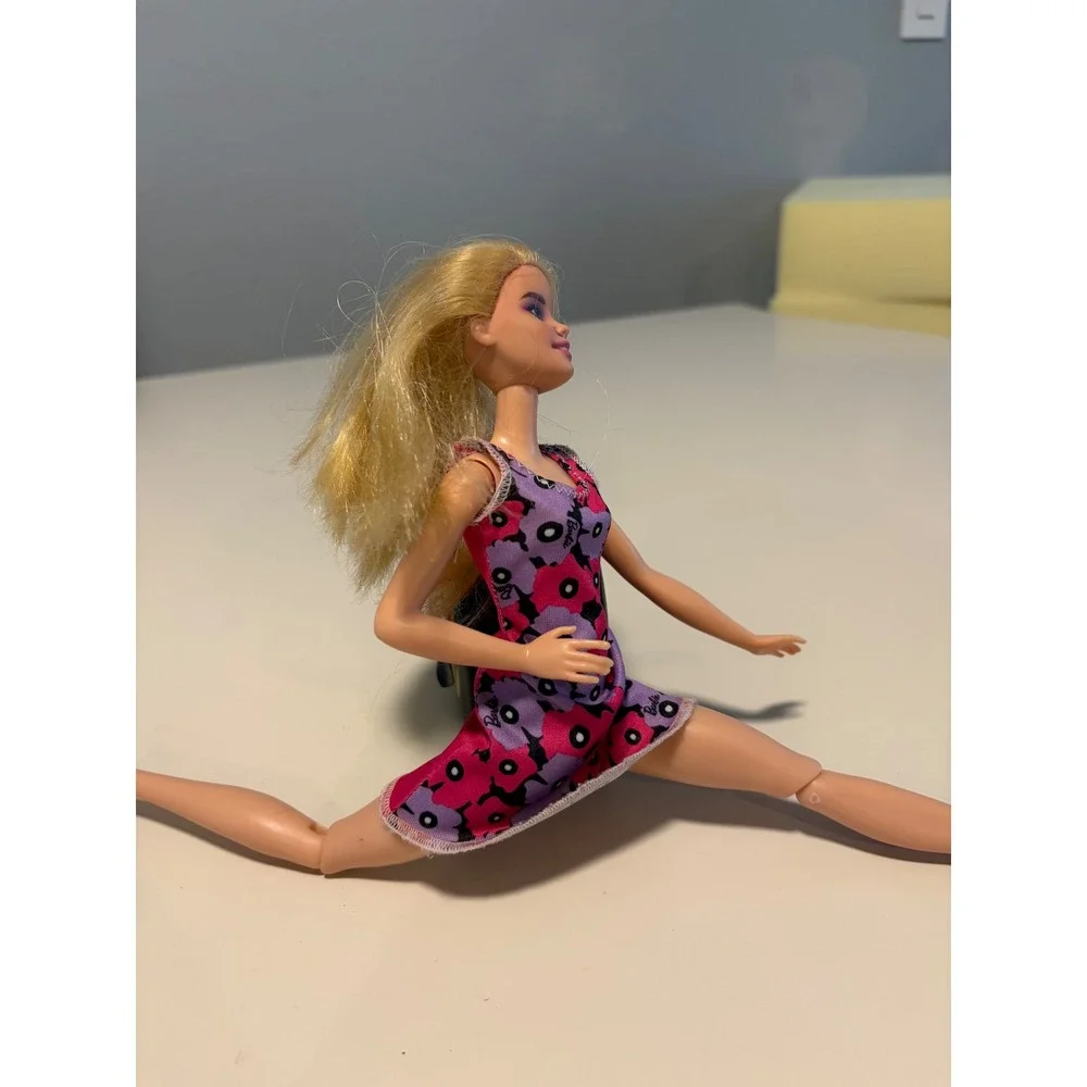 Barbie Made to Move Doll Blonde Floral Dress Articulated Posable Toy 11.5 inch